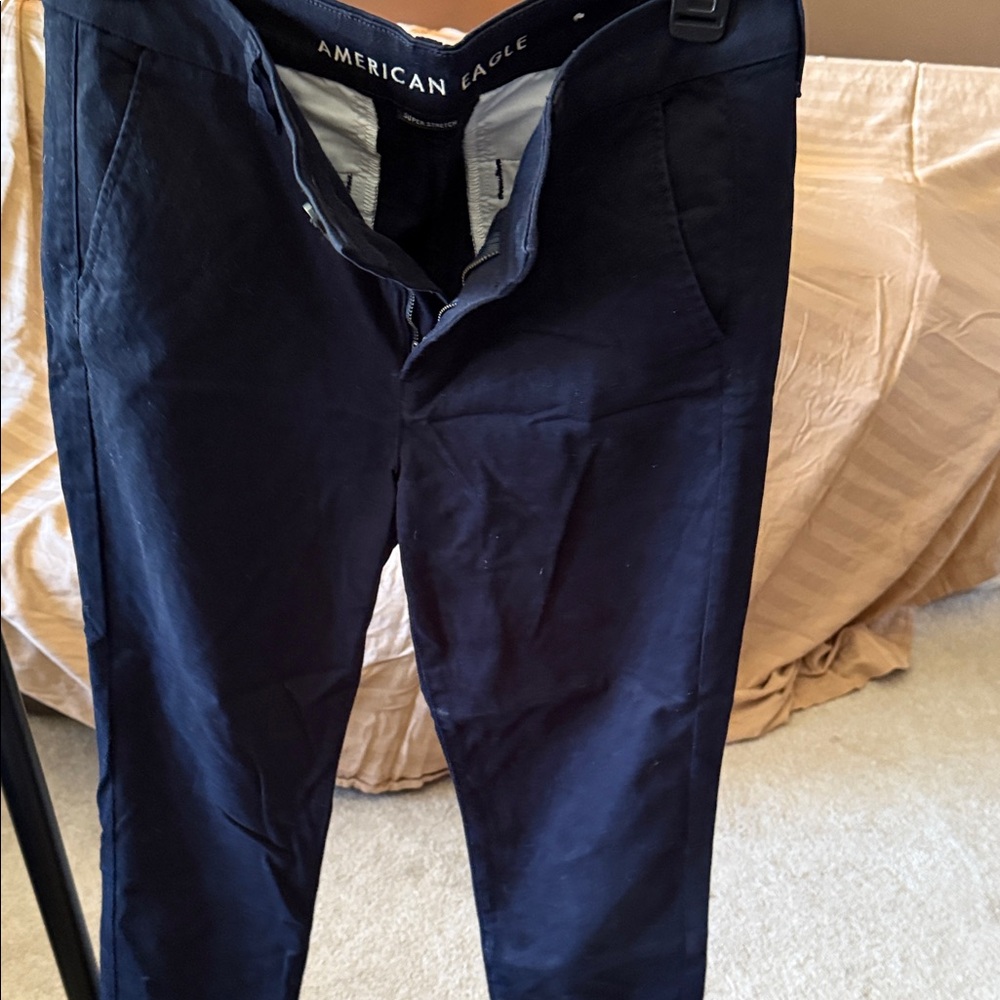 American Eagle Outfitters Men's Dark Blue Chinos
